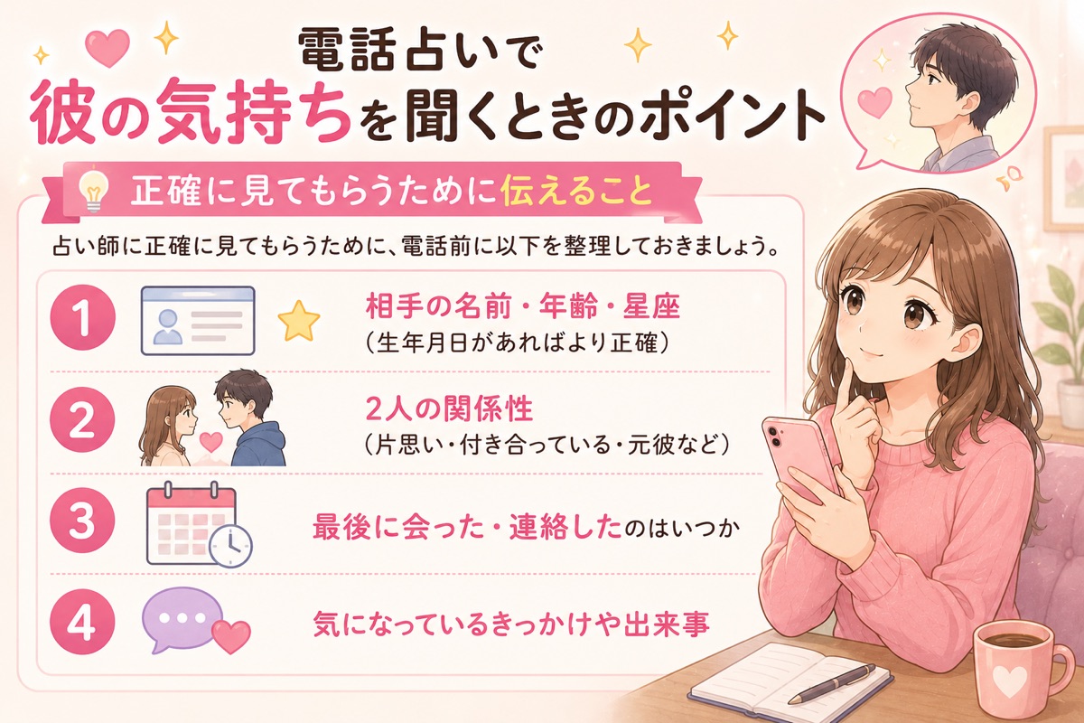 電話占いで彼の気持ちを聞くときのポイント